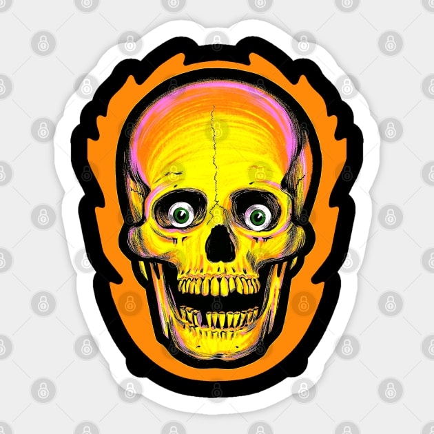 Vintage style Halloween Skull Sticker by old_school_designs